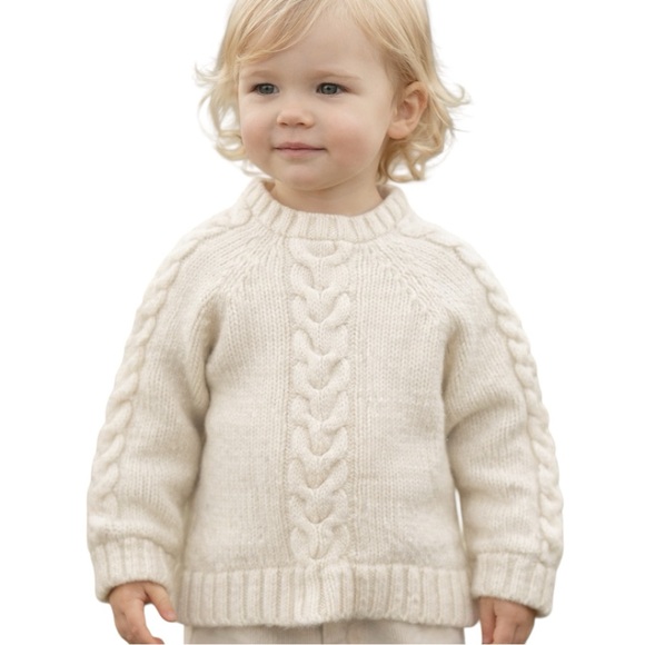 Triona Design Other - Triona Design Unisex Irish Cable Knit Wool Cashmere Cream Toddler Sweater 3T